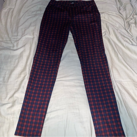 ANTHROPOLOGIE X SANCTUARY FINCHLEY PLAID LEGGINGS RED AND NAVY ANTHRO BOHEMIAN - Picture 8 of 13
